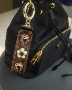 리얼 송치 호피 큐빅 키링 키홀더 (3color)