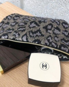 호피 스팽글 화장품 파우치 (2color)