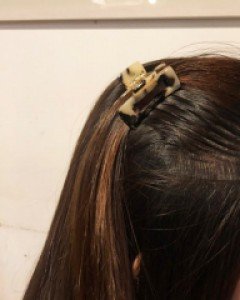 [프랑스핀] 사각 호피 미니 집게핀