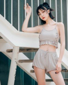 프릴 아일렛 팬츠 비키니 수영복