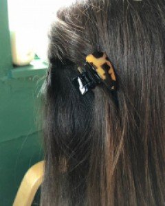 [레나크리스] 세모 미니 호피 집게핀 (2color)