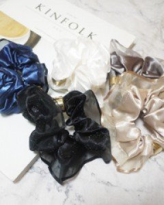 공단 쉬폰 포인트 슈슈 곱창 스크런치 헤어끈 (5color)