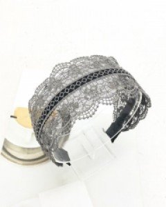 플라워 레이스 넓은 헤어밴드 머리띠 (2color)