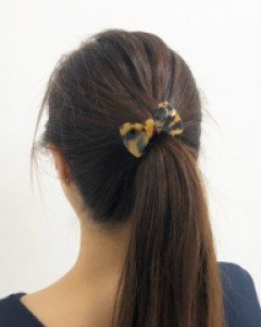 [프랑스핀] 미니 리본 호피 머리끈