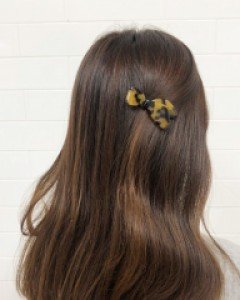 [프랑스핀] 호피 더블 리본 집게핀 (2color)