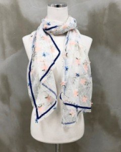 레이스 꽃송이 쉬폰 스카프 (2color)