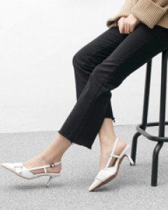 벨트 장식 7cm 슬링백 샌들 힐 (3color)