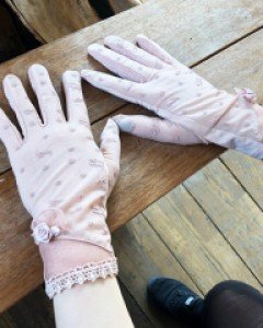 시스루 장미 자외선차단 여자운전장갑