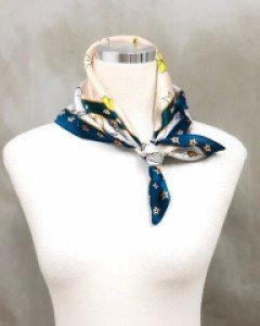 실크 100% 별 쁘띠 사각 스카프