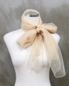 오간자 노방 진주 롱 시스루 스카프 4color