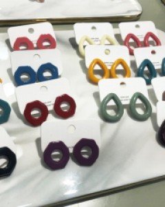 도형 컬러 귀걸이 (4type)