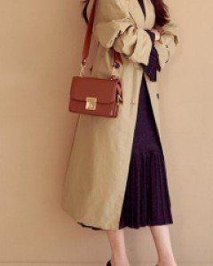 금장장식 스퀘어 라인 미니 사각 크로스백(6color)