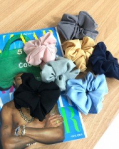 마소재 슈슈 곱창 머리끈 스크런치 헤어끈 (7color)