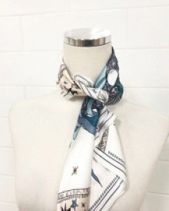 실크 100%  스타 쁘띠 스카프