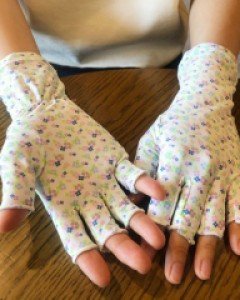 자외선차단 쿨 손가락장갑 여성 운전장갑 반장갑 꽃