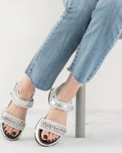 스팽글 큐빅 3cm가보시 여성 샌들