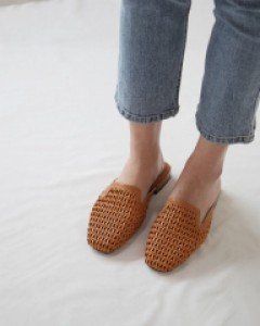 라탄 슬링백 슬리퍼