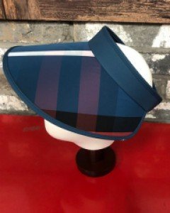 고급 체크 무늬 산책 휴양지 여름 썬캡