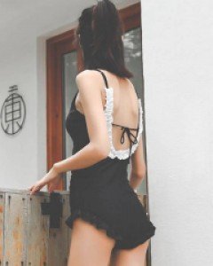 프릴 팬츠 뒷모습 프릴리본 원피스 수영복