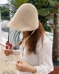 국내제작 휴양지 바캉스 라탄 보넷 모자