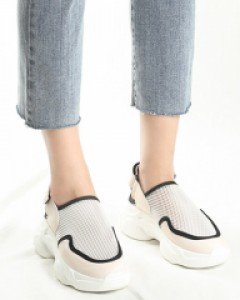 메쉬 찍찍이 핑크 가보시 스니커즈 샌들
