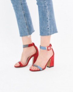 패턴 발목 스트랩 샌들 (무료배송)