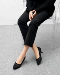 도트 시스루 미들굽 힐