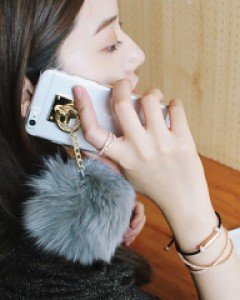 폭스털아이폰6퍼케이스/퍼키링