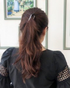 진주 큐빅 빗 바나나핀