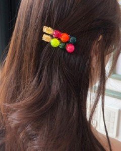 [아즈나브르] 형광 알록달록 볼 집게핀
