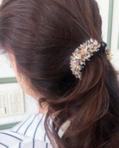 비즈 양면 둥근 바나나핀