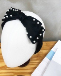 진주 빅리본 머리띠 헤어밴드