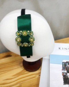 마놀로 큐빅 웨딩 리본 헤어밴드 머리띠