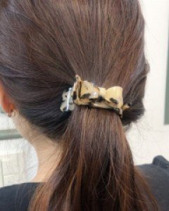 [프랑스핀] 호피 마블 포니테일 집게핀