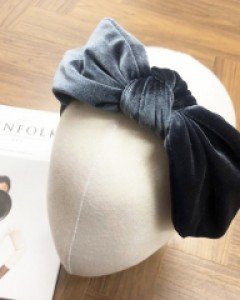 국내제작 벨벳 빅리본 헤어터번 헤어밴드