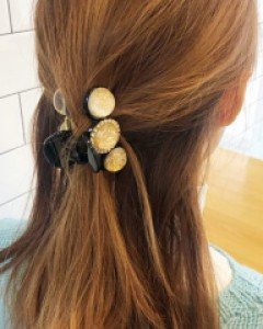 진주 펄장식 반묶음 미니 집게핀