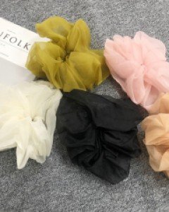아이유 빅사이즈 오간자 쉬폰 슈슈 스크런치 곱창 10color