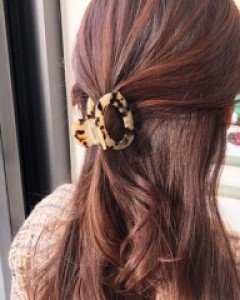 [프랑스핀] 호피 마블 라운드 반묶음 집게핀