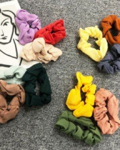 4color 쉬폰 아이유 제니 곱창밴드 슈슈 스크런치 머리끈 3set