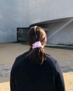 파스텔 고양이 슈슈 스크런치 곱창 머리끈