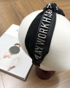 골드 실버 레터링 꼬임 헤어밴드 머리띠