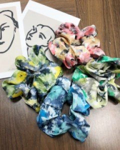 수채화 아이유 곱창 슈슈 스크런치 머리끈