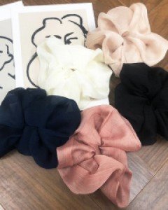 아이유 조이 쉬폰 슈슈 곱창 머리끈 스크런치 헤어끈 (5color)