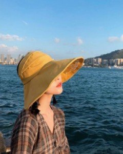 넓은챙 자외선차단 레터링 캐주얼 여행용 데일리 산책용 썬캡
