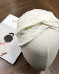 빅꽃 넓은 레이스 헤어터번 헤어밴드