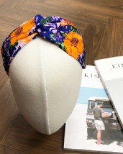 빅 꽃무늬 헤어터번 머리띠 헤어밴드