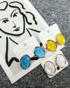 컬러 원석 빈티지 유니크 귀걸이