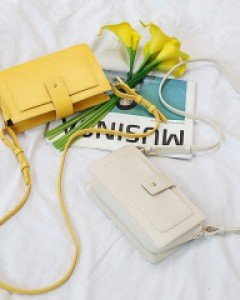 가죽 미니 크로스 장지갑 6color