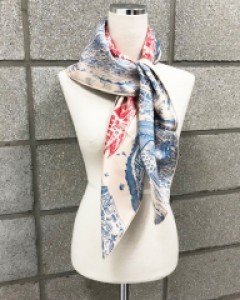 실크 100% 핑크 말 스카프