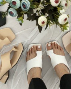 쪼리 뮬 기본 정장 샌들 4cm 미들굽